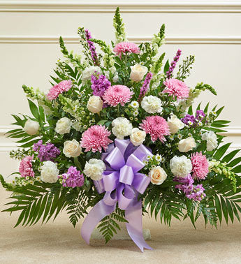 Heartfelt Tribute Floor Basket Arrangement large - Lavender
