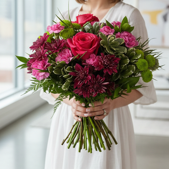 Roses and daisies in pinks, purples and greens for every occasion delivered in Winnipeg 